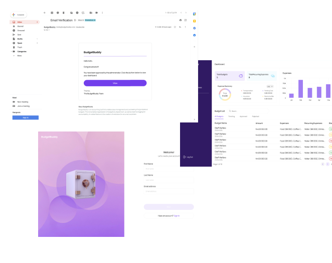 BudgetBuddy application interface showcase
